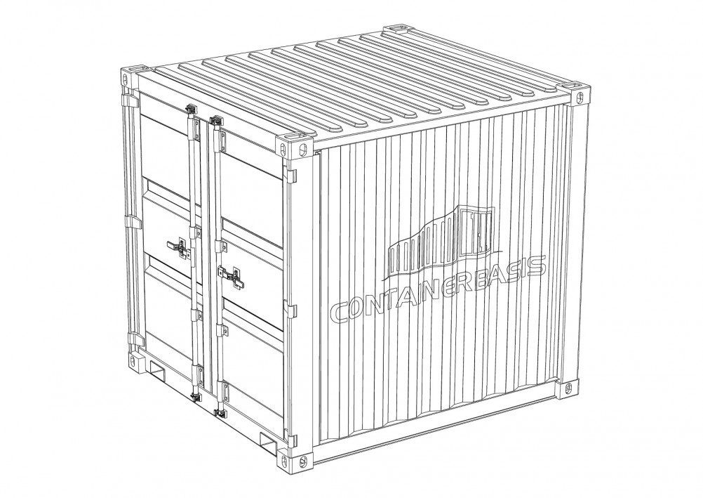 zeichnung eines 8 fuss container von containerbasis.de