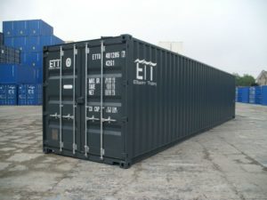 Neuer 40 Fuß Seecontainer grau