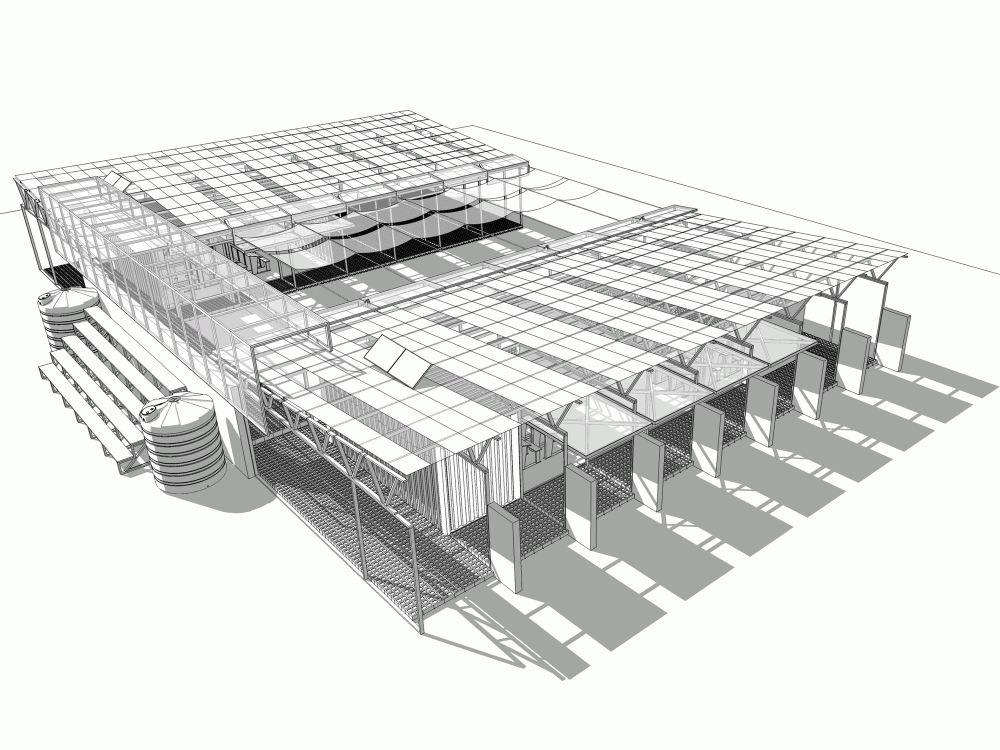 Schule, Marktplatz, Gemeindezentrum im Seecontainer