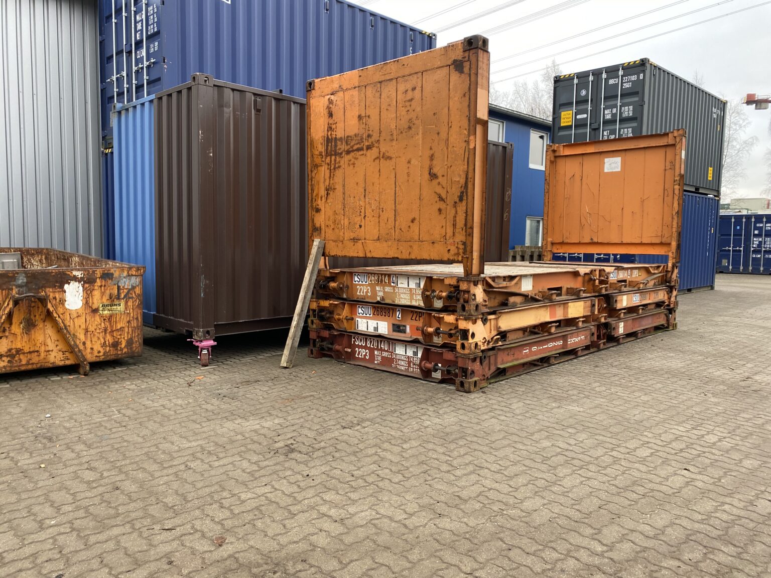 20 Fuß Flatrack, klappbare Stirnseiten (collapsible ends ...