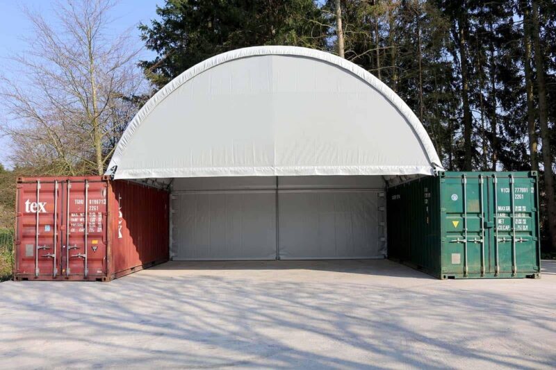 8x6m Überdachung Containerbasis.de Containerüberdachung Zelt