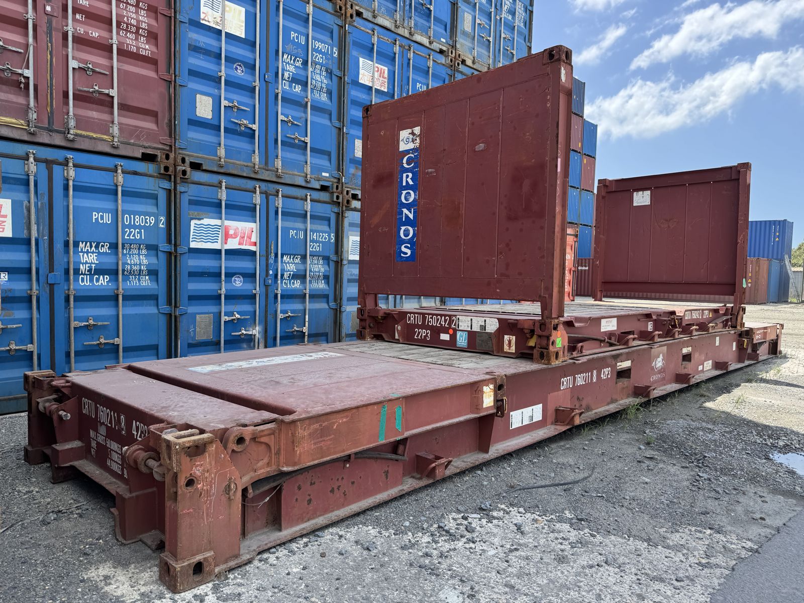 20 Fuß flatrack gebraucht klappbare stirnseiten, Bild 3
