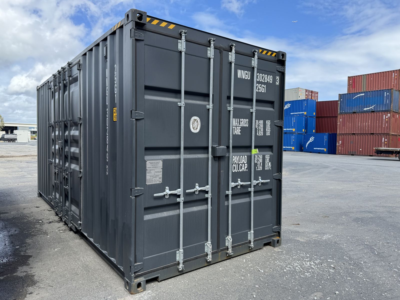 20 Fuß high cube container mit Seitentür anthrazit RAL 7016, Bild 1