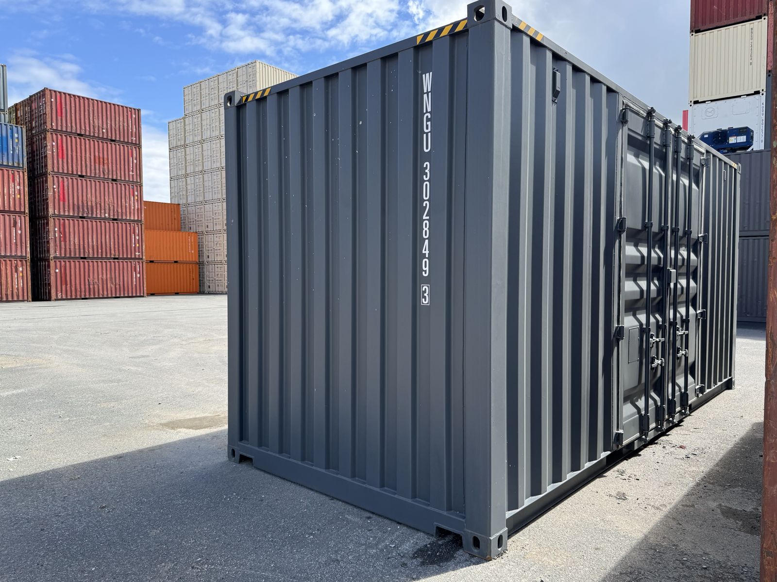20 Fuß high cube container mit Seitentür anthrazit RAL 7016, Bild 3