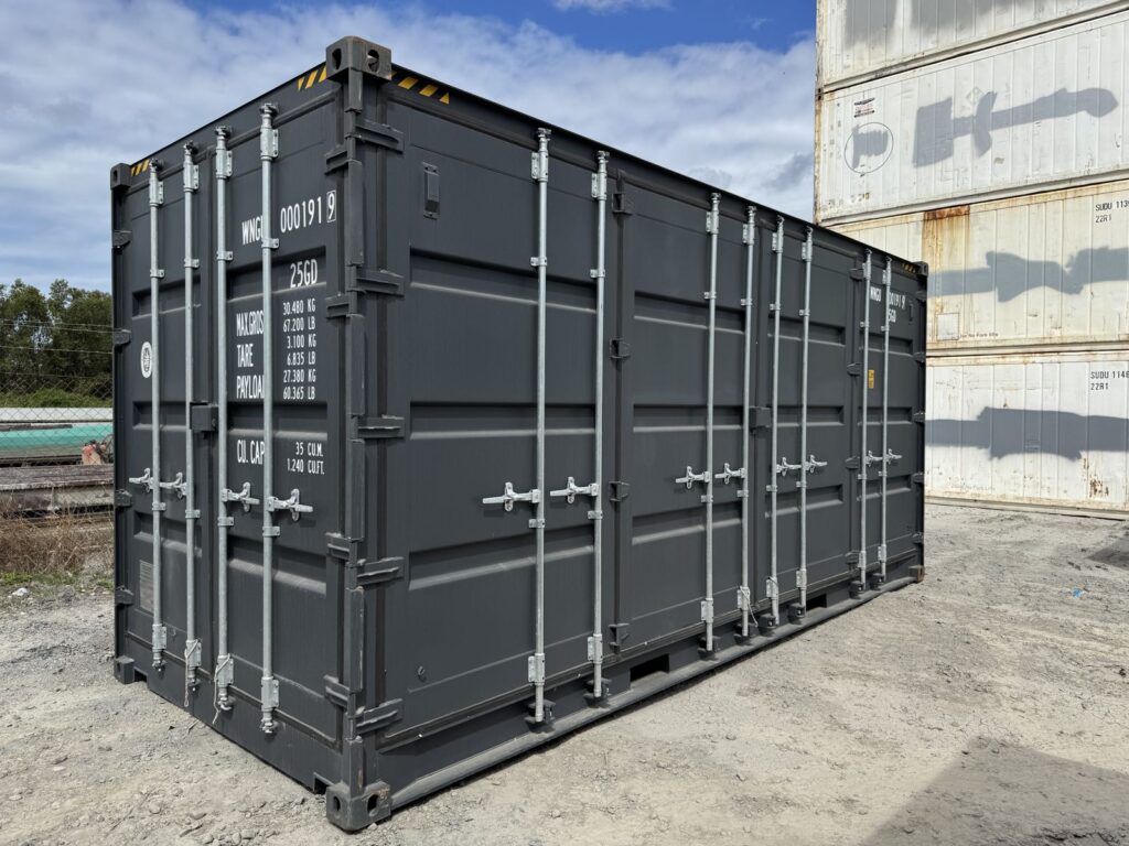 20 Fuß High Cube Side Door Container, anthrazit RAL 7016