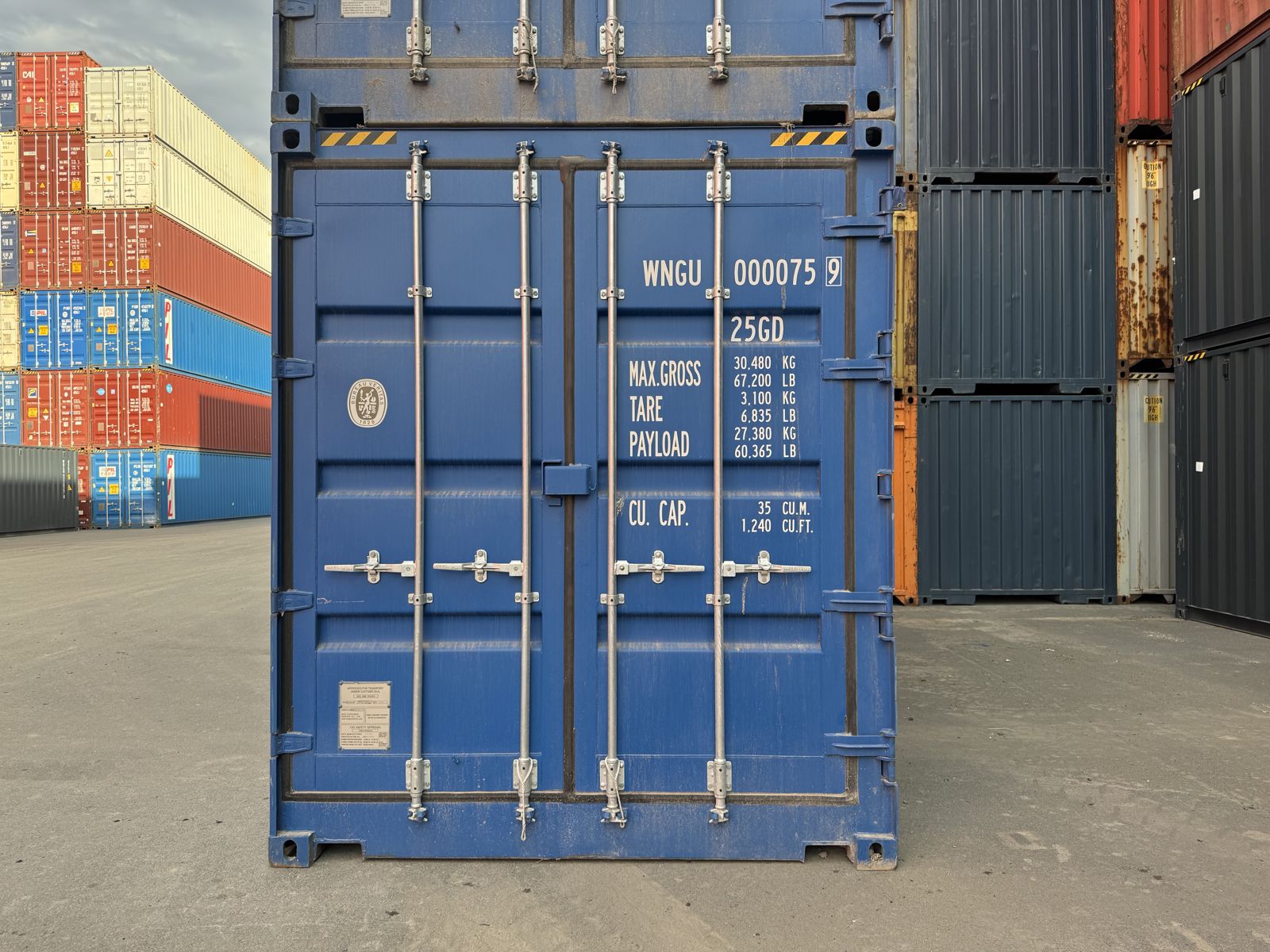 20 Fuß high cube side door container enzianblau RAL 5010, Bild 2