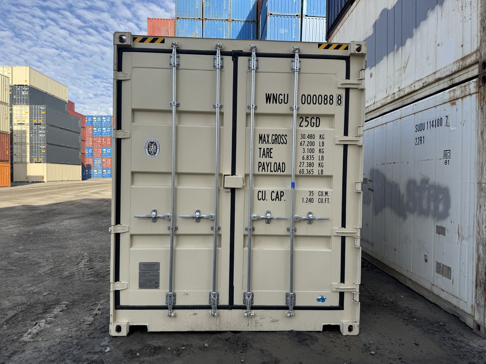 20 Fuß high cube side door container hellelfenbein RAL 1015, Bild 4