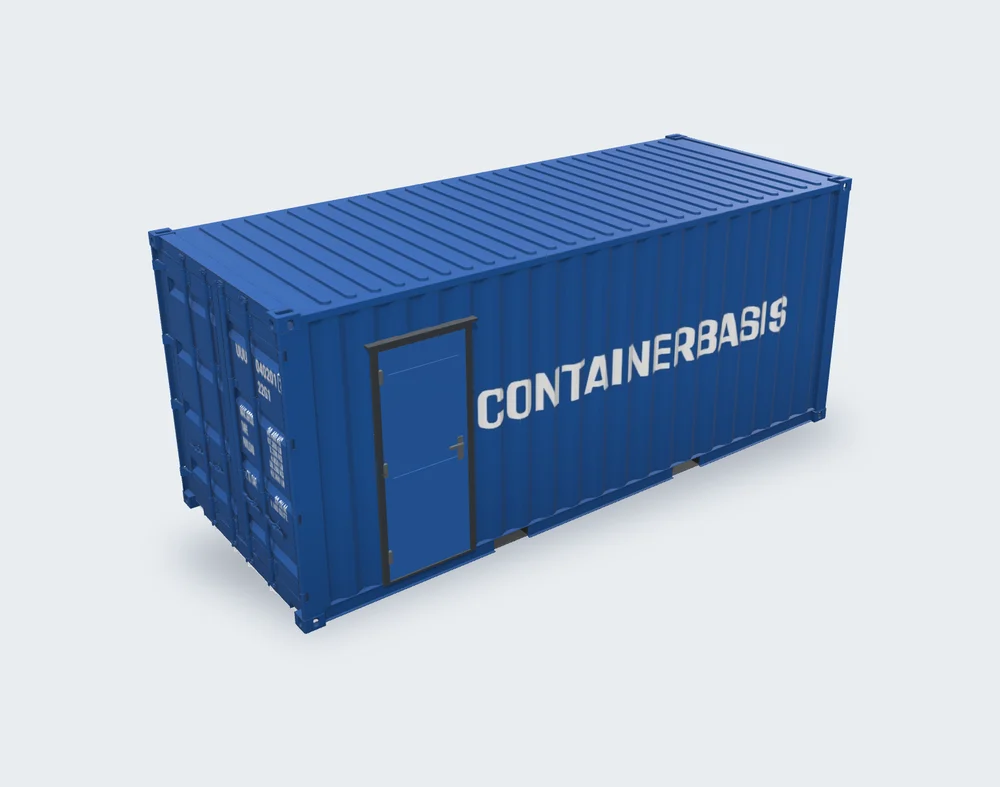 20-Fuß-Container von Containerbasis mit eingebauter Personentür, im Konfigurator geplant